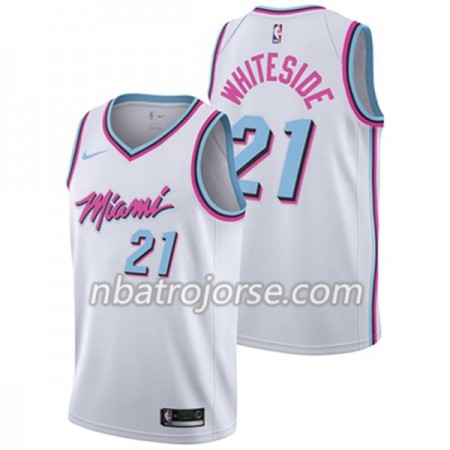 Män Miami Heat Tröja Hassan Whiteside 21 Nike City Edition Swingman